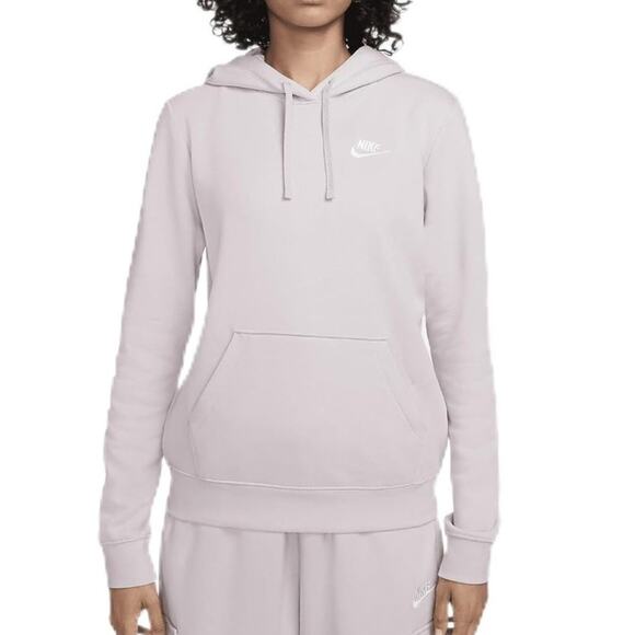 NEW Nike Club Fleece Women’s Pullover Hoodie Violet White Size Large DQ5793-019 - Picture 1 of 6